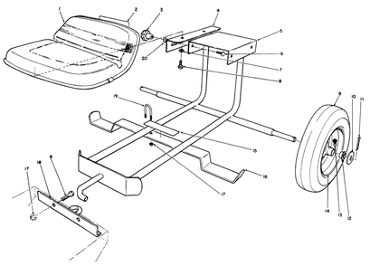 Sulky Kit Model No. 30122 (Optional) Diagram and Parts List for 30102 0000001 - 0999999 Toro Lawn Tractor Accessories
