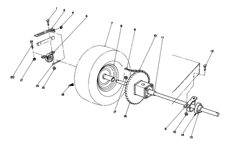Rear Axle Assembly Diagram and Parts List for 56127 8000001 - 8999999 Toro Lawn Tractor