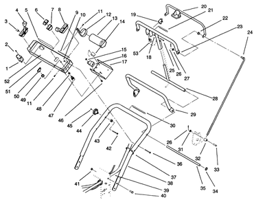 Handle/Control Panel Assembly Diagram and Parts List for 30190 10000001 - 19999999 Toro Lawn Tractor Accessories