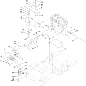 Engine And Hydraulic Pump Assembly Diagram and Parts List for 22318 409342969 - 409809999 Toro Lawn Tractor Accessories