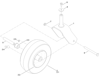 Tire And Caster Assembly Diagram and Parts List for 75748 414400000 - 999999999 Toro Lawn Tractor