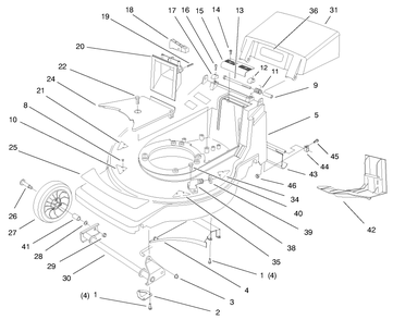 Housing Assembly Diagram and Parts List for 20804 9900001 - 9999999 Toro Lawn Mower