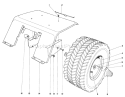 Rear Tire And Fender Assembly Diagram and Parts List for 55152 0000001-0999999 - 1970 Toro Lawn Tractor