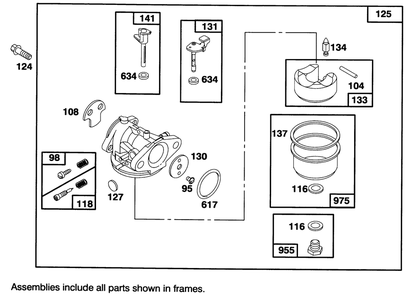 Engine Briggs & Stratton Model 127702-0115-01 Diagram and Parts List for 20908B 4900001 - 4999999 Toro Lawn Mower