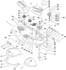 Part Location Diagram of 114-0205 Toro PULLEY AND BEARING Assembly