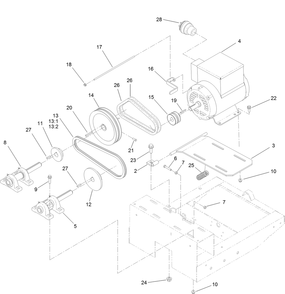 Drive Assembly Diagram and Parts List for 60219 400000000 - 404319999 Toro Cement Mixer