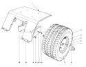 Rear Tire And Fender Assembly Diagram and Parts List for 55166 3000001-3999999 - 1973 Toro Lawn Tractor