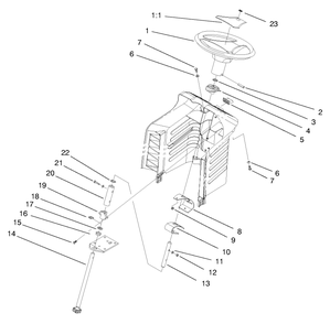 Steering Assembly Diagram and Parts List for 71208 8900001 - 8999999 Toro Lawn Tractor