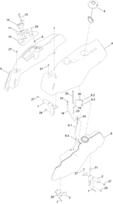 Fuel Pod Assembly Diagram and Parts List for 75760 409784869 - 409785505 Toro Lawn Tractor
