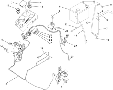 Electrical System Assembly Diagram and Parts List for 74955CP (290000001-290999999)(2009) Toro Lawn Mower