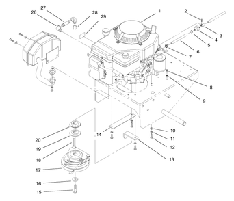Engine Assembly Diagram and Parts List for 30159 790001 - 795100 Toro Lawn Tractor Accessories
