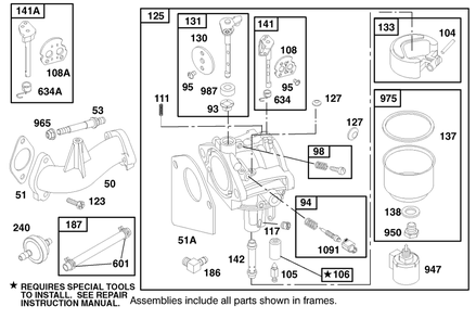 Engine Briggs & Stratton Model 28n777-1174-E1 Diagram and Parts List for 71219 8900001 - 8999999 Toro Lawn Tractor