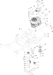 Engine, Clutch And Muffler Assembly Diagram and Parts List for 74493 407146062-999999999 Toro Lawn Tractor