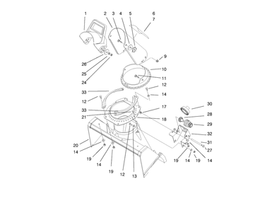 Discharge Chute Assembly Diagram and Parts List for 38422 8900001 - 8999999 Toro Snow Blower