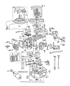 Engine Briggs & Stratton Model No. 170702-1203 Recoil Start Diagram and Parts List for 56173 2000001 - 2999999 Toro Lawn Tractor Accessories