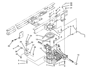 Transaxle Assembly Diagram and Parts List for 71191 5910001 - 5999999 Toro Lawn Tractor