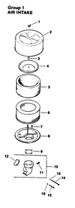 Engine Kohler Model No. Mv16s-Type Ps56519 Air Intake-Group 1 Diagram and Parts List for 30180 490001 - 490730 Toro Lawn Tractor Accessories