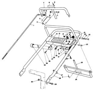 Handle Assembly Diagram and Parts List for 30112 9000001 - 9999999 Toro Lawn Tractor Accessories