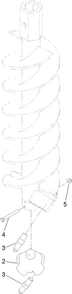9in Rock Auger Bit Assembly Diagram and Parts List for 22561  Toro Auger