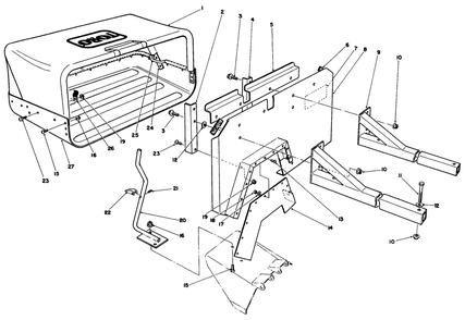 36" Side Discharge Bagging Kit No. 30125 (Optional) Diagram and Parts List for 30111 6000001 - 6999999 Toro Lawn Tractor Accessories