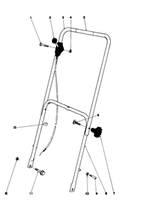 Handle Assembly Model 16077 And 16165 Diagram and Parts List for 16077 2000001 - 2999999 Toro Lawn Mower