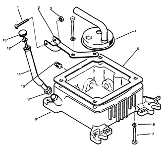 Oil Fill Tube, Bracket & Base Diagram and Parts List for 73501 59002869 - 59002946 Toro Lawn Tractor