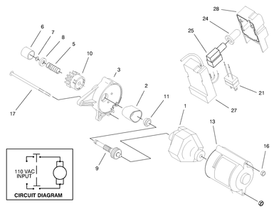 Starter Motor Assembly & Switch Housing Diagram and Parts List for 38176 7900001 - 7999999 Toro Snow Blower