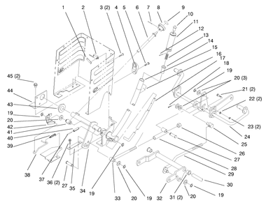 Lift Lever And Height Of Cut Diagram and Parts List for 72045 7900001 - 7999999 Toro Lawn Tractor
