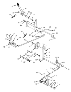 Clutch, Brake And Speed Control Linkage Diagram and Parts List for 73362 6900001 - 6999999 Toro Lawn Tractor