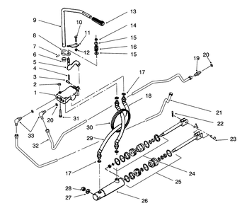Hydraulic Control Sysytem Diagram and Parts List for 73401 4900001 - 4999999 Toro Lawn Tractor