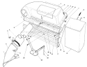 Twin Bagger Grass Catcher Model 59o53 Diagram and Parts List for 56128 9000001-9999999 - 1989 Toro Lawn Tractor