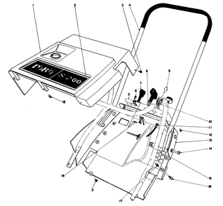 Shroud & Handle Assembly (Model 38130) Diagram and Parts List for 38120 2000001 - 2999999 Toro Snow Blower