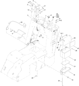 Electrical Assembly Diagram and Parts List for 22984 407680000 - 407999999 Toro Lawn Tractor Accessories