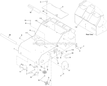 Engine Frame Assembly Diagram and Parts List for 33515 400000000-410019999 Toro Lawn Tractor Accessories