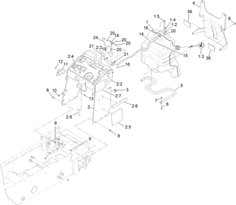 Fuel Tank And Tower Assembly Diagram and Parts List for 68138G 412896904 - 415399999 Toro Cement Mixer