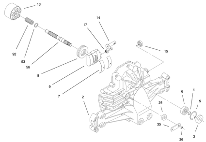 Hydro Transaxle Assembly Diagram and Parts List for 71221 9900001 - 9999999 Toro Lawn Tractor