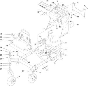 Frame Assembly Diagram and Parts List for 74519 400000000-403253174 Toro Lawn Mower