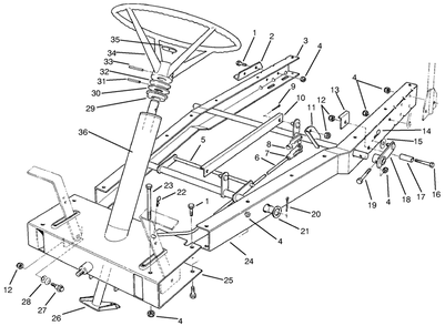 Frame Assembly Diagram and Parts List for 70060 59000001 - 59999999 Toro Lawn Tractor