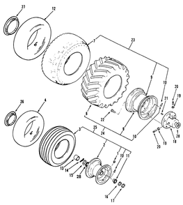 Wheels And Tires Diagram and Parts List for 31-10K803 2000001 - 2999999 Toro Lawn Tractor