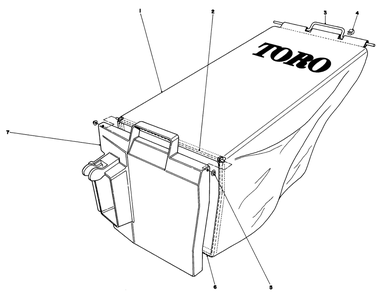 Grass Bag Assembly Diagram and Parts List for 20762 9000001 - 9999999 Toro Lawn Mower