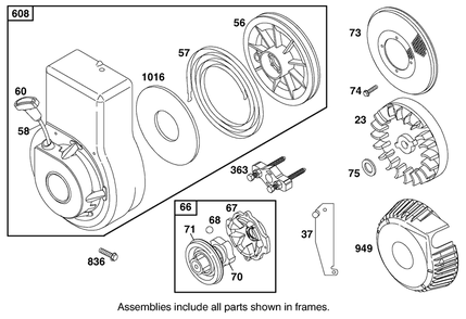 Engine-Briggs And Stratton Model # 92252-0129-02 Diagram and Parts List for 62064 890001 - 899999 Toro Aerator