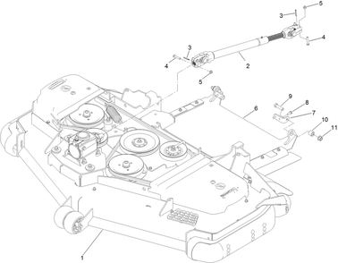 Deck And Driveshaft Assembly Diagram and Parts List for 72065 413000000 - 999999999 Toro Lawn Tractor