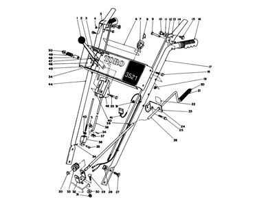 Handle Assembly Diagram and Parts List for 38035 5000001 - 5999999 Toro Snow Blower