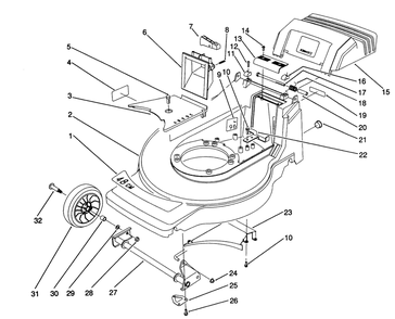 Housing Assembly (Model No. 20906b) Diagram and Parts List for 20906B 2000001 - 2999999 Toro Lawn Mower