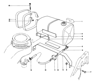 Gas Tank Assembly Diagram and Parts List for 22025 5000001 - 5999999 Toro Lawn Mower