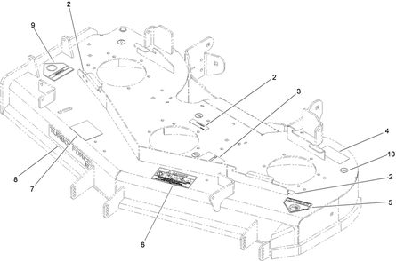 Deck Decal Assembly Diagram and Parts List for 74943CP (290000001-290999999)(2009) Toro Lawn Mower
