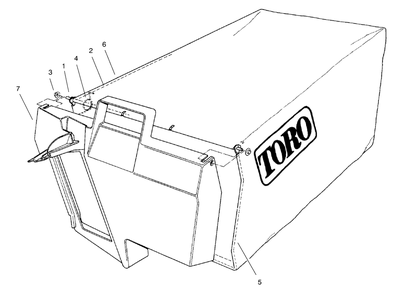 Grass Bag Assembly No. 98-9220 Diagram and Parts List for 22161 8900001 - 8999999 Toro Lawn Mower