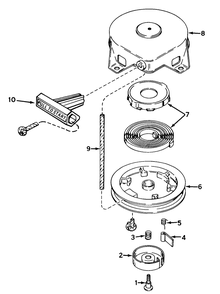 Rewind Starter No. 590537 Diagram and Parts List for 38100 9000001 - 9999999 Toro Snow Blower