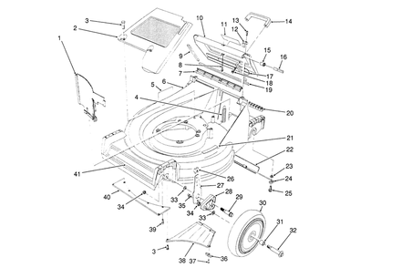 Housing Assembly Diagram and Parts List for 26625BG 0000001 - 0999999 Toro Lawn Mower