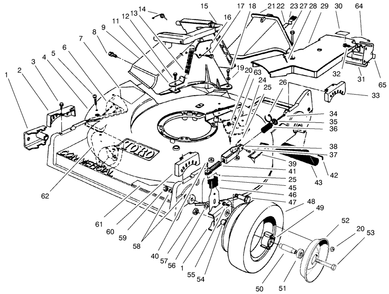 Housing Assembly Diagram and Parts List for 22043 6900001 - 6999999 Toro Lawn Mower